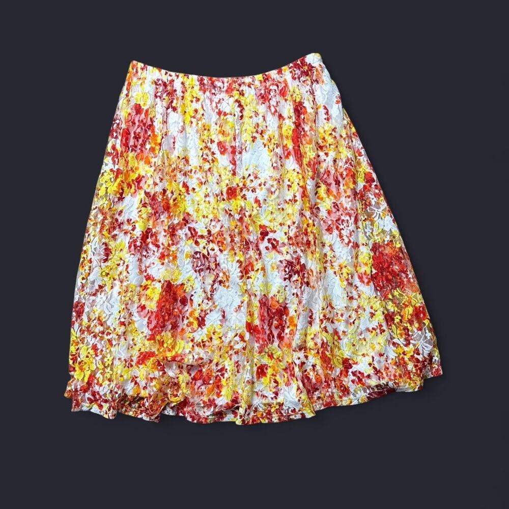 Multi coloured midi floral skirt